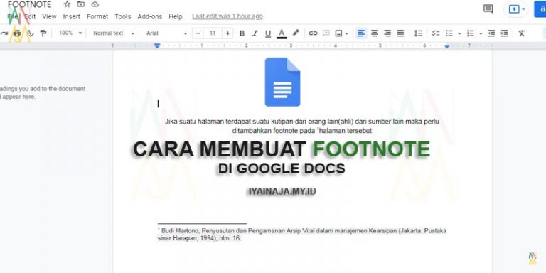 Cara Membuat Footnote di Google Docs (Documents) - IYAINAJA.MY.ID