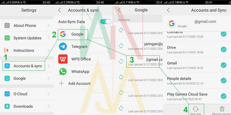 cara sinkron akun google atau cara setting sinkronisasi gmail